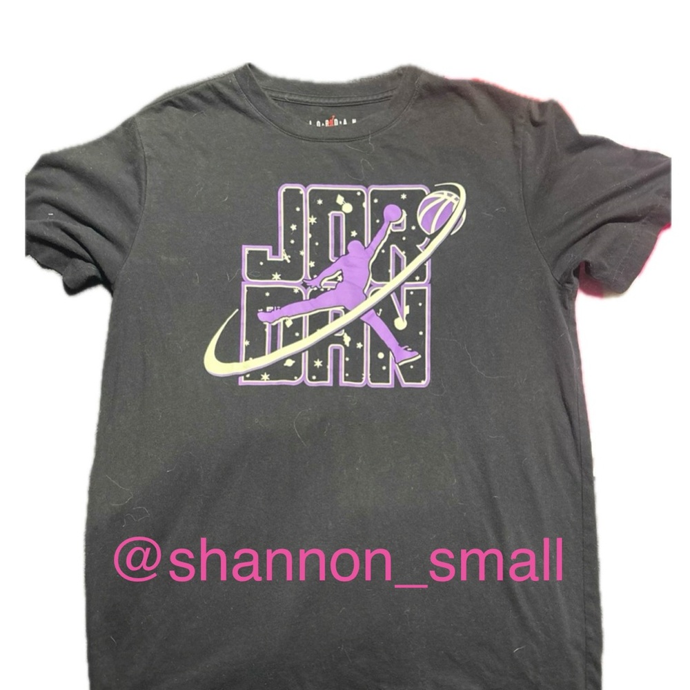 Jordan Kids Tee in Black and Purple with Graphic Design